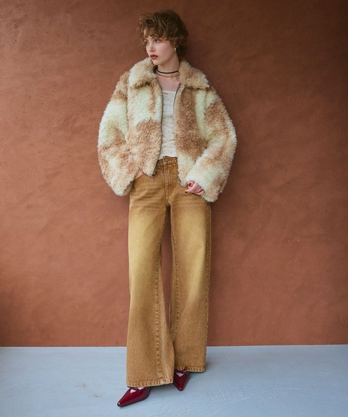 ELLEgirl（エルガール）の「スタッズデニムワイドパンツ【ELLEgirl/エルガール】（デニムパンツ・レディース・ブラウン/サックスブルー・S/M/L）」の20枚目の写真