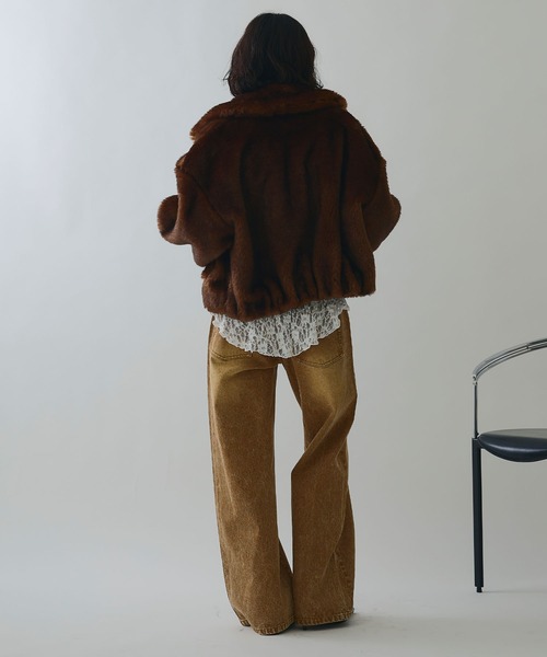 ELLEgirl（エルガール）の「スタッズデニムワイドパンツ【ELLEgirl/エルガール】（デニムパンツ・レディース・ブラウン/サックスブルー・S/M/L）」の8枚目の写真