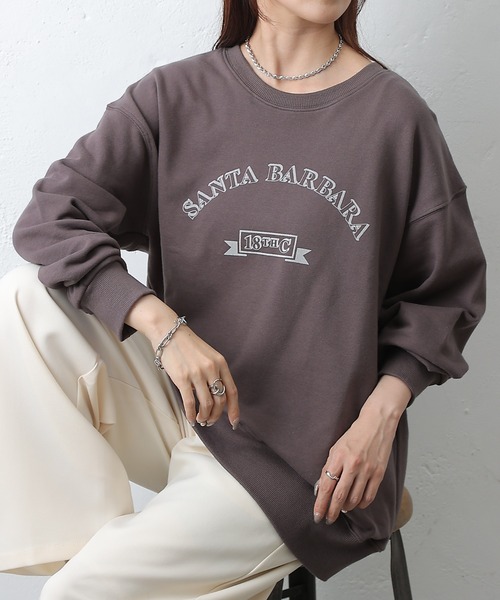 COLONY 2139(コロニートゥーワンスリーナイン)の「SANTA BARBARA裏毛プルオーバー(Tシャツ/カットソー・レディース・アイボリー/チャコールグレー・FREE)」の1枚目の写真