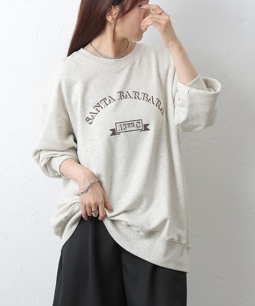 COLONY 2139(コロニートゥーワンスリーナイン)の「SANTA BARBARA裏毛プルオーバー(Tシャツ/カットソー・レディース・アイボリー/チャコールグレー・FREE)」の4枚目の写真