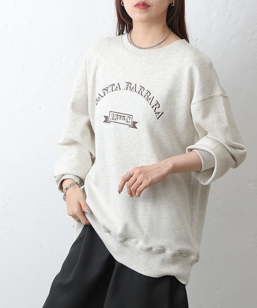 COLONY 2139(コロニートゥーワンスリーナイン)の「SANTA BARBARA裏毛プルオーバー(Tシャツ/カットソー・レディース・アイボリー/チャコールグレー・FREE)」の3枚目の写真