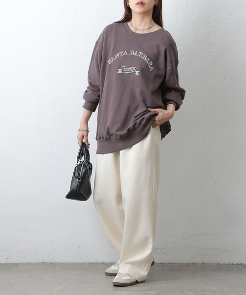 COLONY 2139(コロニートゥーワンスリーナイン)の「SANTA BARBARA裏毛プルオーバー(Tシャツ/カットソー・レディース・アイボリー/チャコールグレー・FREE)」の17枚目の写真