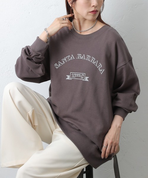 COLONY 2139(コロニートゥーワンスリーナイン)の「SANTA BARBARA裏毛プルオーバー(Tシャツ/カットソー・レディース・アイボリー/チャコールグレー・FREE)」の11枚目の写真