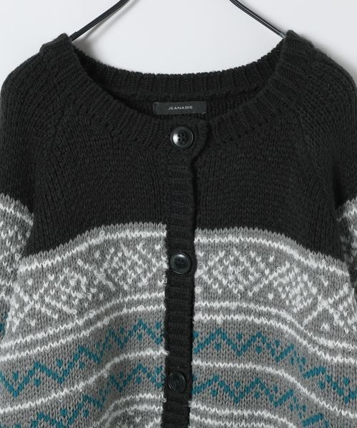 JEANASIS（ジーナシス）の「3Gフェアアイルクルーニットカーディガン/605841（カーディガン/ボレロ・レディース・ブラック系その他/グレー系その他・FREE）」の13枚目の写真