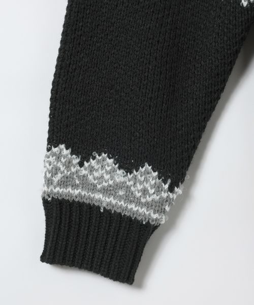 JEANASIS（ジーナシス）の「3Gフェアアイルクルーニットカーディガン/605841（カーディガン/ボレロ・レディース・ブラック系その他/グレー系その他・FREE）」の9枚目の写真