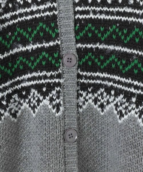 JEANASIS（ジーナシス）の「3Gフェアアイルクルーニットカーディガン/605841（カーディガン/ボレロ・レディース・ブラック系その他/グレー系その他・FREE）」の15枚目の写真