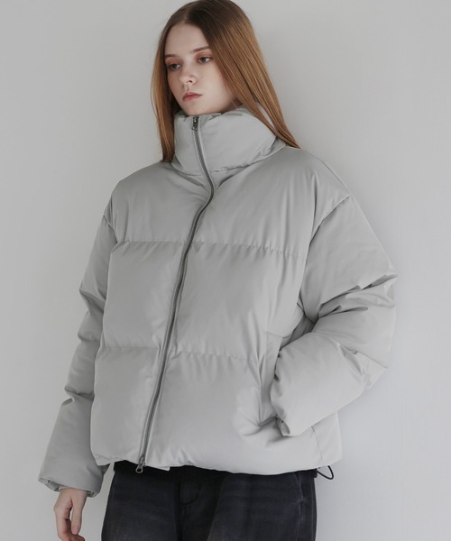 LILL（リル）の「【600フィルパワー】 ルーズシルエットスタンドネック中綿ショートジャケット（ダウンジャケット/コート・メンズ・ブラック系/グレー/ブラック・S/M/L/XL）」の17枚目の写真