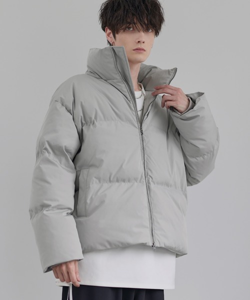 LILL（リル）の「【600フィルパワー】 ルーズシルエットスタンドネック中綿ショートジャケット（ダウンジャケット/コート・メンズ・ブラック系/グレー/ブラック・S/M/L/XL）」の6枚目の写真