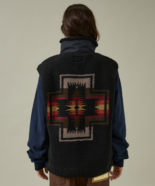 PENDLETON/ペンドルトン】Jaqared Boa Stand Vest/ジャガード/ベスト