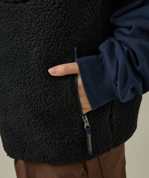 PENDLETON(ペンドルトン)の「【PENDLETON/ペンドルトン】Jaqared Boa Stand Vest/ジャガード/ベスト/ユニセックス(ベスト・メンズ・ブラック/アイボリー・L/M)」の6枚目の写真