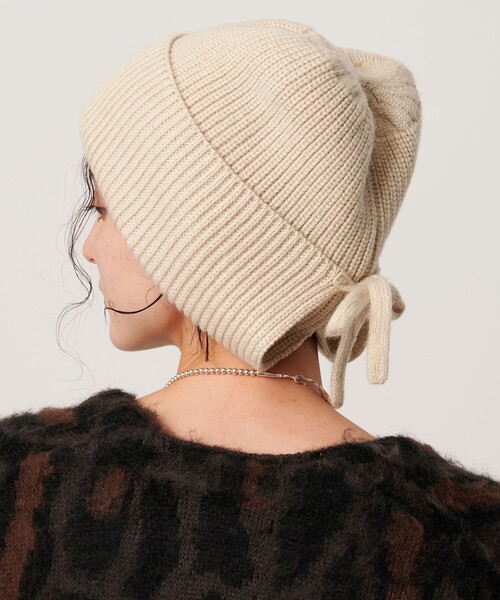 BEAUTY&YOUTH UNITED ARROWS（ビューティーアンドユースユナイテッドアローズ）の「バックリボン ニットキャップ（ニットキャップ/ビーニー・レディース・グレー系/ブラック/ベージュ・FREE）」の3枚目の写真