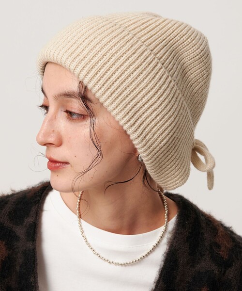 BEAUTY&YOUTH UNITED ARROWS（ビューティーアンドユースユナイテッドアローズ）の「バックリボン ニットキャップ（ニットキャップ/ビーニー・レディース・グレー系/ブラック/ベージュ・FREE）」の6枚目の写真