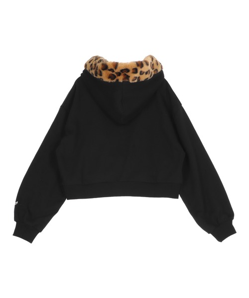 ANAP GｉRL（アナップガール）の「ヒョウ柄 ファー付 フーディー パーカー【キッズお揃い】（パーカー・キッズ・ピンク/ブラック/ライトグレー・M/S/XS）」の20枚目の写真
