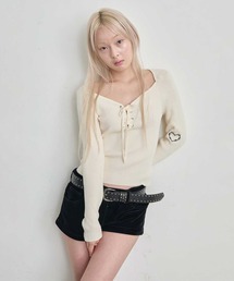 lace up lady knit / レースアップレディーニット