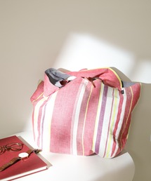 FUNALIVE（ファンアライブ）の「綿麻マルチストライプ ラウンドバッグ（トートバッグ）」