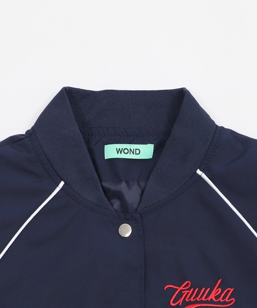 WOND(ウォンド)の「WOND/ワンポイントバイカラースタジャン(ブルゾン・レディース・ネイビー/ホワイト・FREE)」の14枚目の写真