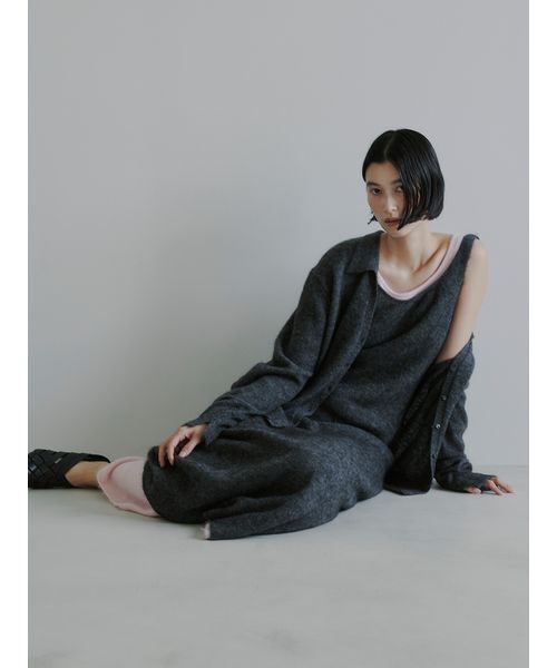 セール】アルパカ混シャツニットカーデ（カーディガン/ボレロ