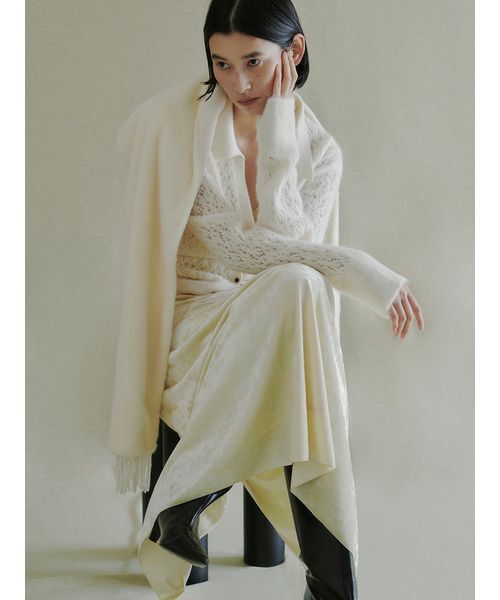 MIESROHE（ミースロエ）の「アルパカ混シャツニットカーデ（カーディガン/ボレロ・レディース・チャコールグレー/ピンク/レッド/ホワイト・F）」の14枚目の写真