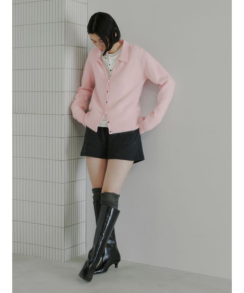 MIESROHE（ミースロエ）の「アルパカ混シャツニットカーデ（カーディガン/ボレロ・レディース・チャコールグレー/ピンク/レッド/ホワイト・F）」の18枚目の写真