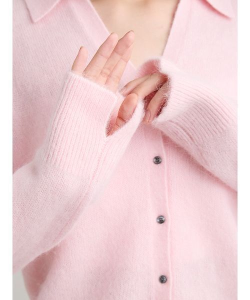 セール】アルパカ混シャツニットカーデ（カーディガン/ボレロ