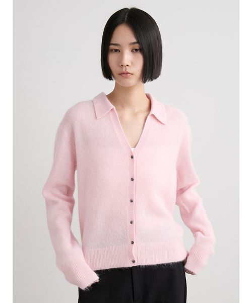 セール】アルパカ混シャツニットカーデ（カーディガン/ボレロ