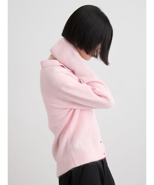 セール】アルパカ混シャツニットカーデ（カーディガン/ボレロ