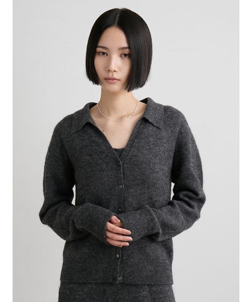 アルパカ混シャツニットカーデ（カーディガン/ボレロ）｜MIESROHE