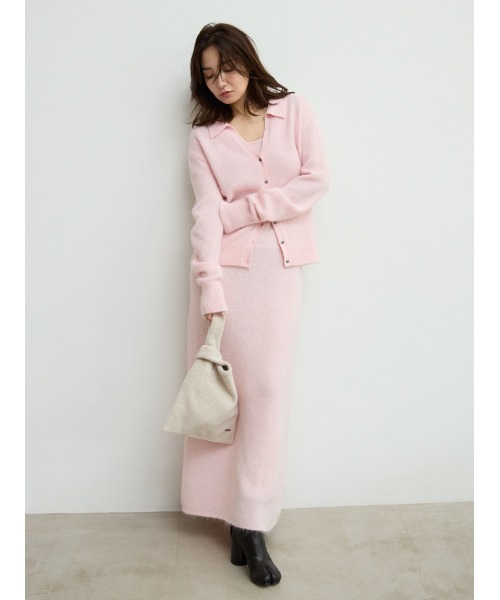 MIESROHE（ミースロエ）の「アルパカ混シャツニットカーデ（カーディガン/ボレロ・レディース・チャコールグレー/ピンク/レッド/ホワイト・F）」の9枚目の写真