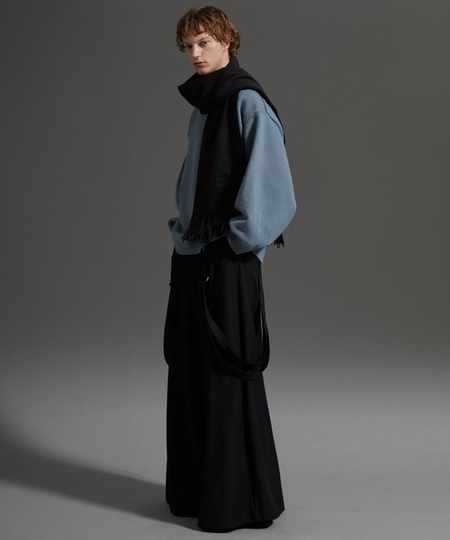 cussil（クシル）の「【cussil/クシル】カシミヤタッチベーシックルーズロングマフラー（マフラー・メンズ・モカ/ライトグレー/ブルー/クリーム/ブラック・FREE）」の12枚目の写真