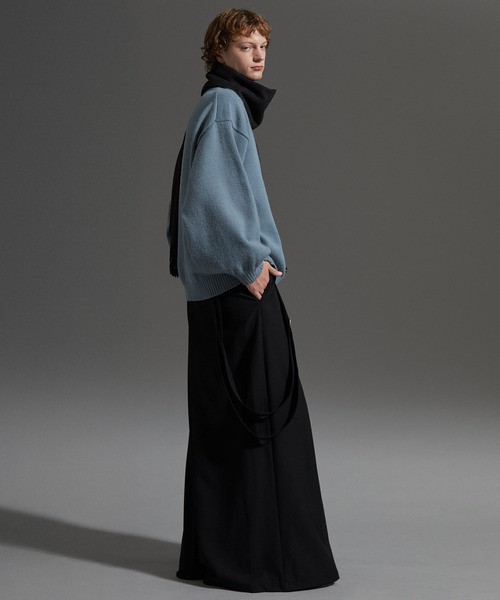 cussil（クシル）の「【cussil/クシル】カシミヤタッチベーシックルーズロングマフラー（マフラー・メンズ・モカ/ライトグレー/ブルー/クリーム/ブラック・FREE）」の14枚目の写真