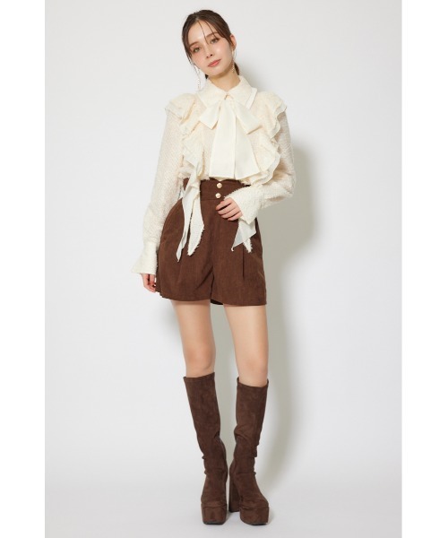 rienda(リエンダ)の「2WAYフリルブラウス 秋服 冬服(シャツ/ブラウス・レディース・アイボリー/ブラック・FREE)」の10枚目の写真