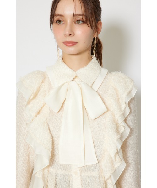 rienda(リエンダ)の「2WAYフリルブラウス 秋服 冬服(シャツ/ブラウス・レディース・アイボリー/ブラック・FREE)」の14枚目の写真