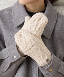 Honeys（ハニーズ）の「【ハニぽか・抗菌防臭・吸湿発熱】フード付ケーブル編手袋（手袋・レディース）」