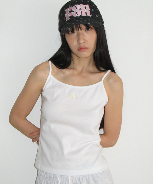 RONRON(ロンロン)の「SIMPLE LOGO POINT SLEEVELESS WHITE(Tシャツ/カットソー・レディース・その他・FREE)」の1枚目の写真