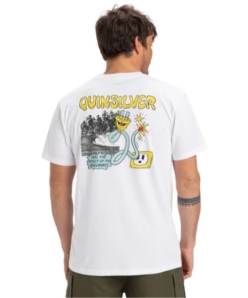 Quiksilver（クイックシルバー）の「EV DISCONNECT EFFECT/クイックシルバー半袖Tシャツ（Tシャツ/カットソー・メンズ・ホワイト/カーキ・MEDIUM/LARGE/X-LARGE/SMALL）」の2枚目の写真