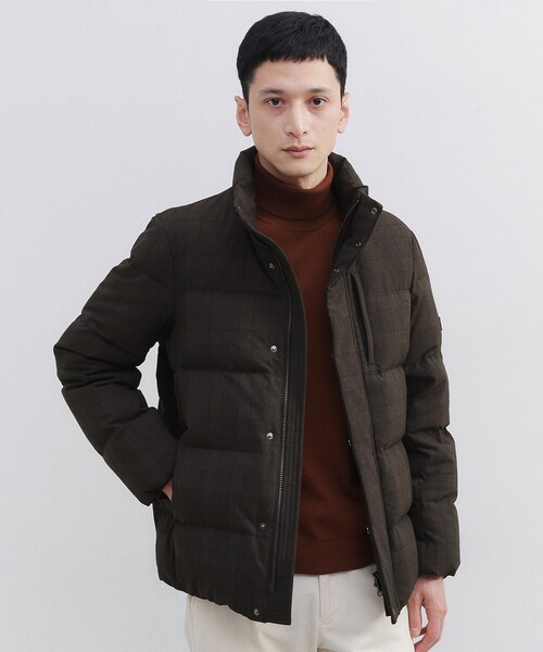 セール】ウールライク チェック ダウン ブルゾン（ダウンジャケット