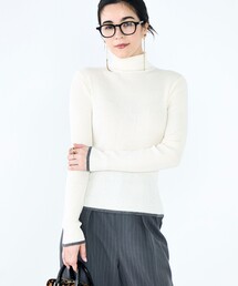 NOLLEY’S | 《手洗い可能》3×2リブ配色タートルネック(その他トップス)