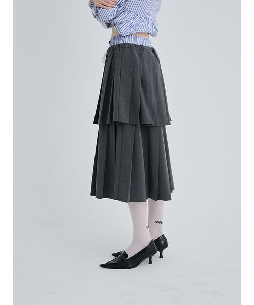 Layered Pleated Skirt/レイヤードプリーツスカート（スカート