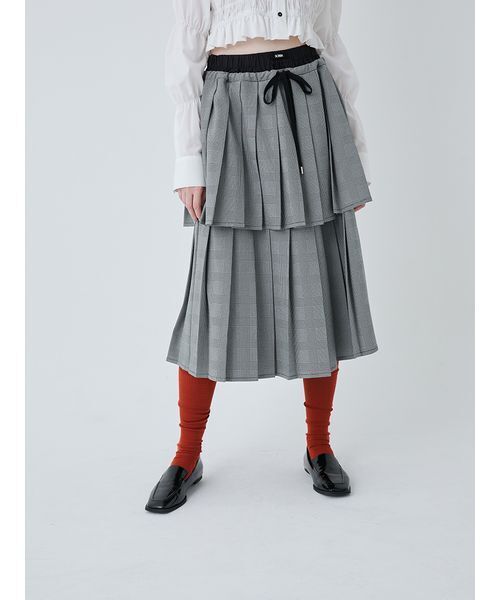 SORIN（ソリン　）の「Layered Pleated Skirt/レイヤードプリーツスカート（スカート・レディース・ブラック/ダークグレー/チェック・38）」の16枚目の写真