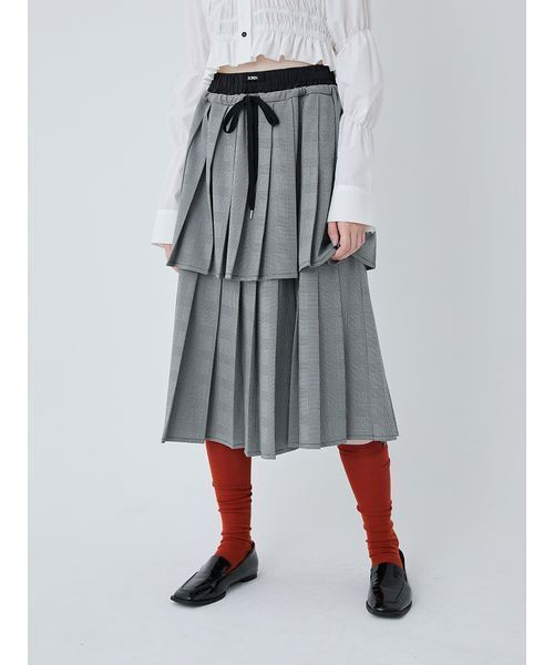 SORIN（ソリン　）の「Layered Pleated Skirt/レイヤードプリーツスカート（スカート・レディース・ブラック/ダークグレー/チェック・38）」の19枚目の写真