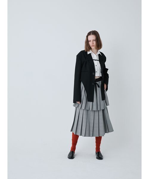 SORIN（ソリン　）の「Layered Pleated Skirt/レイヤードプリーツスカート（スカート・レディース・ブラック/ダークグレー/チェック・38）」の20枚目の写真