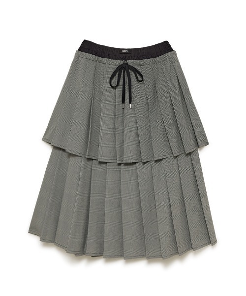 SORIN（ソリン　）の「Layered Pleated Skirt/レイヤードプリーツスカート（スカート・レディース・ブラック/ダークグレー/チェック・38）」の22枚目の写真
