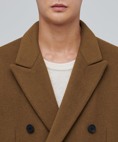 MUSINSA STANDARD(ムシンサスタンダード)の「カシミアブレンドパパショルダーダブルロングコート【タンブラウン】(チェスターコート・メンズ・その他・MEDIUM/LARGE/X-LARGE/XX-LARGE)」の17枚目の写真