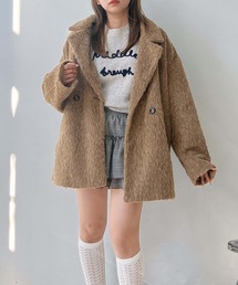 AS KNOW AS plus | ♪ダブルにゆるっとビッグサイズ シャギージャケットコート(テーラードジャケット)