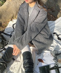 AS KNOW AS plus（アズノゥアズプラス）の「♪ダブルにゆるっとビッグサイズ シャギージャケットコート（テーラードジャケット）」