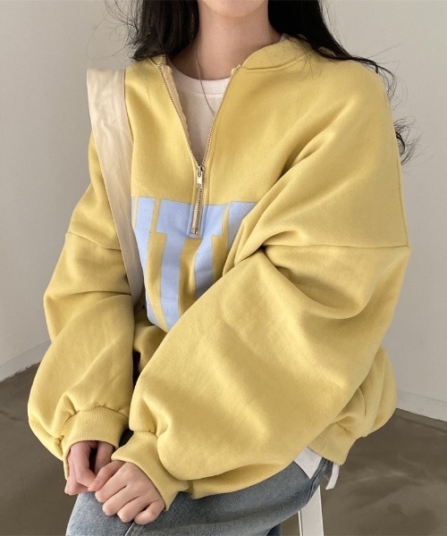 SHEPP(シープ)の「裏起毛フロントプリントハーフジップスウェット(スウェット・レディース・イエロー/グレー/ブルー・L/M)」の18枚目の写真