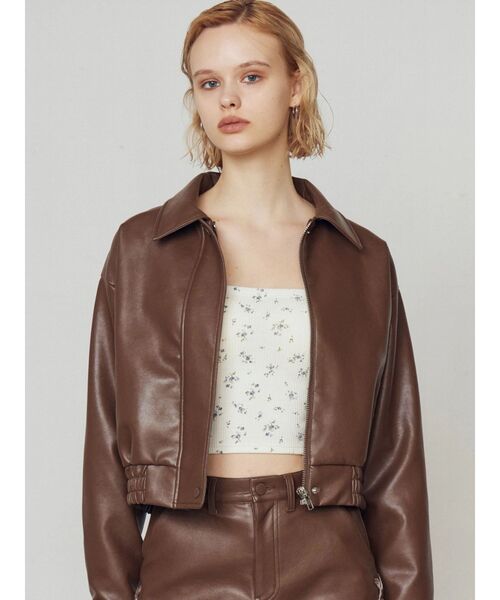 セール】バックレースアップショートブルゾン（ブルゾン）｜EMODA