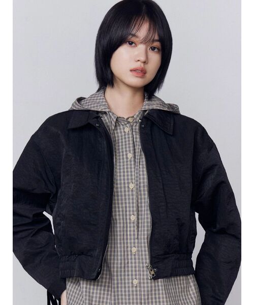 セール】バックレースアップショートブルゾン（ブルゾン）｜EMODA