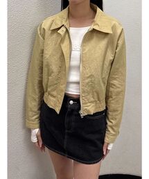 バックレースアップショートブルゾン