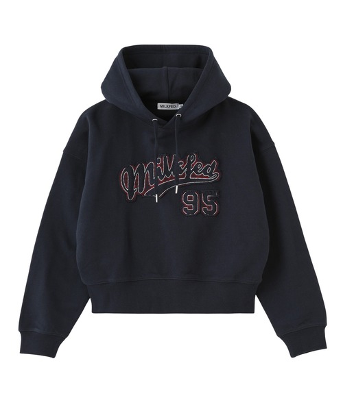 MILKFED.（ミルクフェド）の「STITCHED LOGO SHORT HOODIE（パーカー・レディース・ライトブルー/ネイビー/オートミール・M/S）」の20枚目の写真